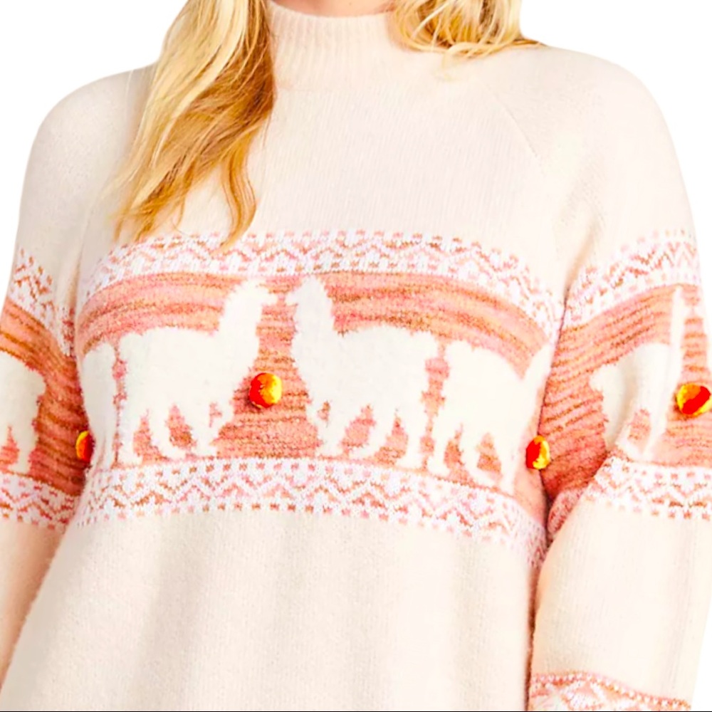 New Anthropologie Aimee Pommed Alpaca Sm Pink Pullover Sweater